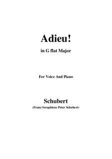 Adieu! 'Tis Love's Last Greeting: G flat Major by Franz Schubert