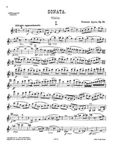 Sonate für Violine und Klavier, Op.15: Solostimme by Frederic Ayres