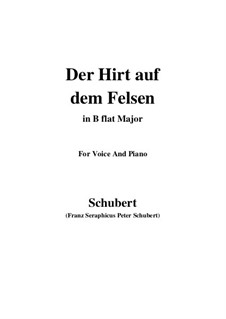 Der Hirt auf dem Felsen, D.965 Op.129: Für Stimme und Klavier (B Flat Major) by Franz Schubert