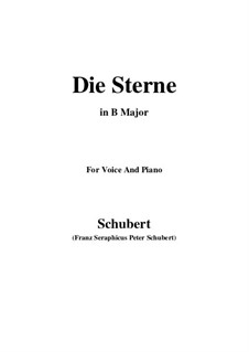 Die Sterne, D.939 Op.96 No.1: For voice and piano (B Major) by Franz Schubert