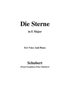 Die Sterne, D.939 Op.96 No.1: Für Stimme und Klavier (E Major) by Franz Schubert