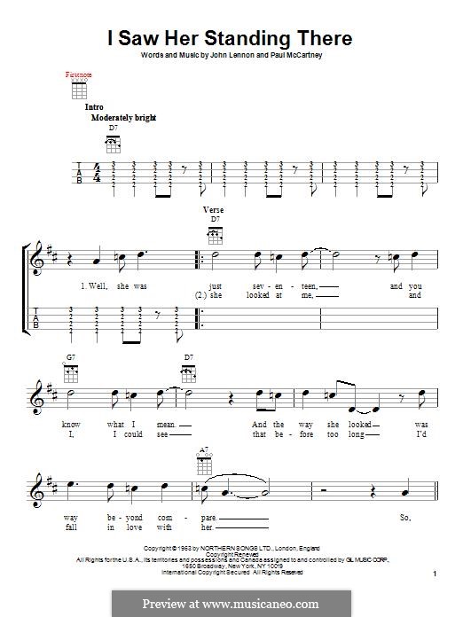 I Saw Her Standing There (The Beatles): Für Ukulele by John Lennon, Paul McCartney