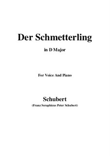 Der Schmetterling, D.633 Op.57 No.1: D Major by Franz Schubert
