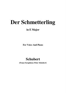 Der Schmetterling, D.633 Op.57 No.1: E Major by Franz Schubert