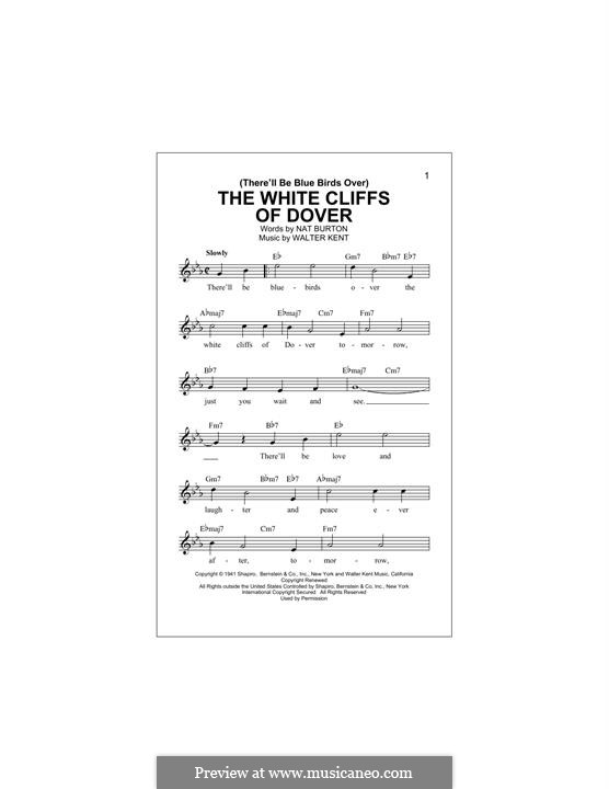 (There'll Be Bluebirds Over) The White Cliffs of Dover: Melodische Linie by Walter Kent