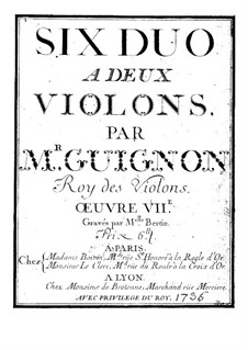 Duos für zwei Violinen, Op.7-9: Duos für zwei Violinen by Jean-Pierre Guignon