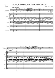 Konzert für Cello und Orchester Nr.1 in a-Moll, Op.33: Version for cello and string orchestra by Camille Saint-Saëns