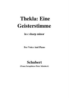 Thekla. Eine Geisterstimme, D.595 Op.88 No.2: For voice and piano (c sharp minor) by Franz Schubert