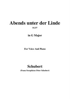 Abends unter der Linde, D.237: G Major by Franz Schubert