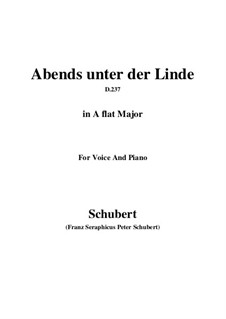 Abends unter der Linde, D.237: A flat Major by Franz Schubert