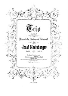 Klaviertrio Nr.4 in F-Dur, Op.191: Vollpartitur by Josef Gabriel Rheinberger