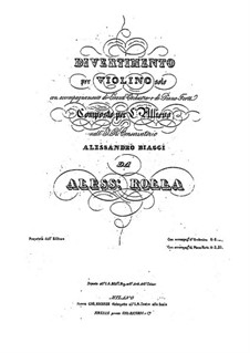 Divertissement für Violine und Orchester (oder Klavier), BI 485: Divertissement für Violine und Orchester (oder Klavier) by Alessandro Rolla