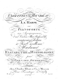 Variationen und Rondo für Streichtrio und Harfe (oder Klavier), Op.18: Variationen und Rondo für Streichtrio und Harfe (oder Klavier) by Bernhard Romberg