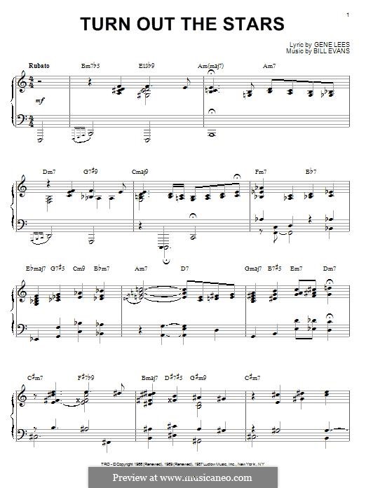 Turn Out the Stars: Für Klavier by Bill Evans