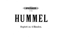 Septett Nr.1 in d-Moll, Op.74: Für Klavier, vierhändig by Johann Nepomuk Hummel