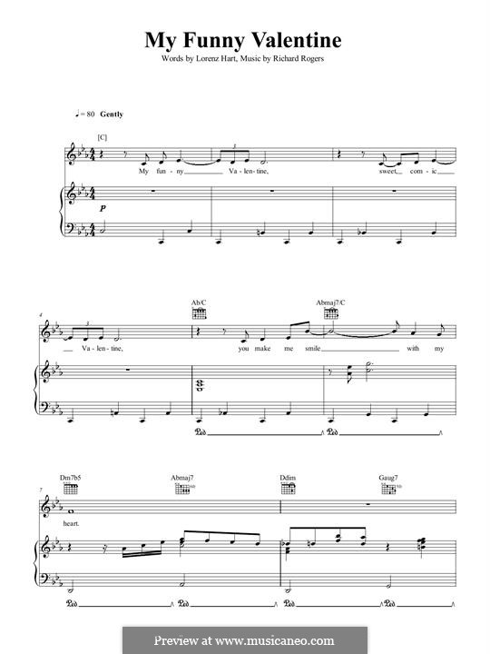 My Funny Valentine: Für Stimme und Klavier (oder Gitarre) by Richard Rodgers