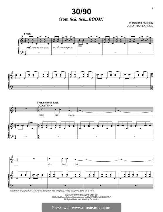 30/90: Für Stimme und Klavier by Jonathan Larson