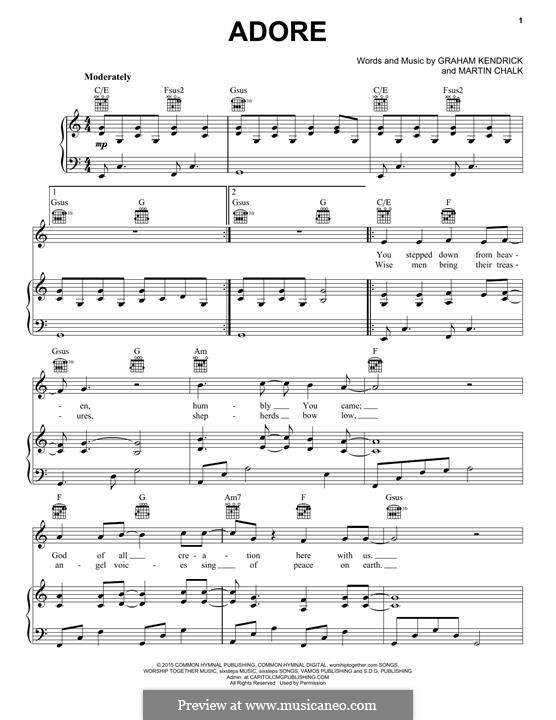 Adore (Lloyd Larson): Für Stimme und Klavier (oder Gitarre) by Graham Kendrick, Martin Chalk