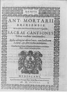 Sacrae cantiones: Bassstimme by Antonio Mortaro