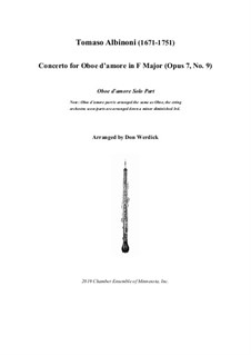 Concerto No.9 in F Major: For oboe d'amore and string orchestra – solo part by Tomaso Albinoni