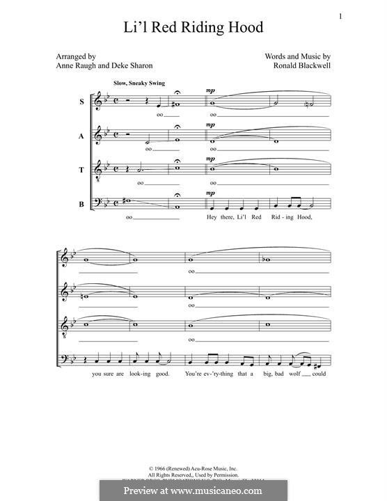 Lil' Red Riding Hood (Sam The Sham & The Pharoahs): Für gemischten Chor by Ronald Blackwell