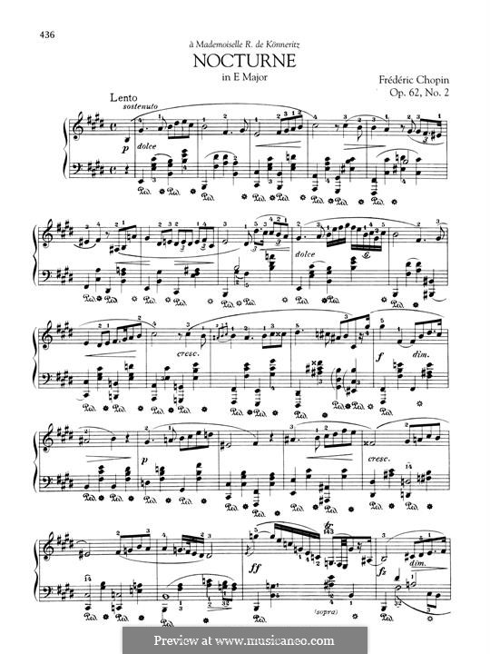 Nocturnen, Op.62: No.2 in E Major by Frédéric Chopin