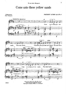 Drei Lieder für Stimme und Klavier, Op.3: No.3 Come Unto These Yellow Sands by Frederic Ayres