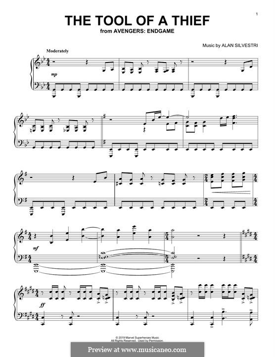 The Tool of a Thief (from Avengers: Endgame): Für Klavier by Alan Silvestri