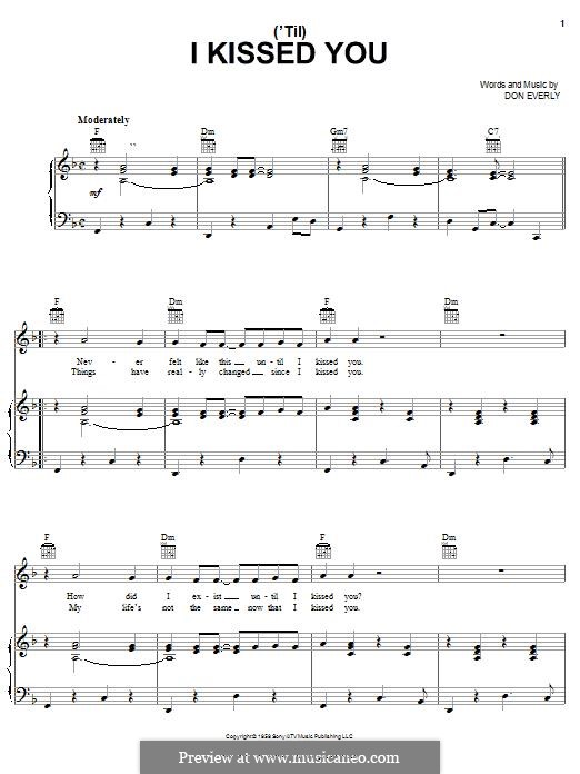 ('Til) I Kissed You (The Everly Brothers): Für Stimme und Klavier (oder Gitarre) by Don Everly