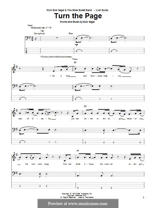 Turn the Page: Für Bassgitarre mit Tabulatur by Bob Seger