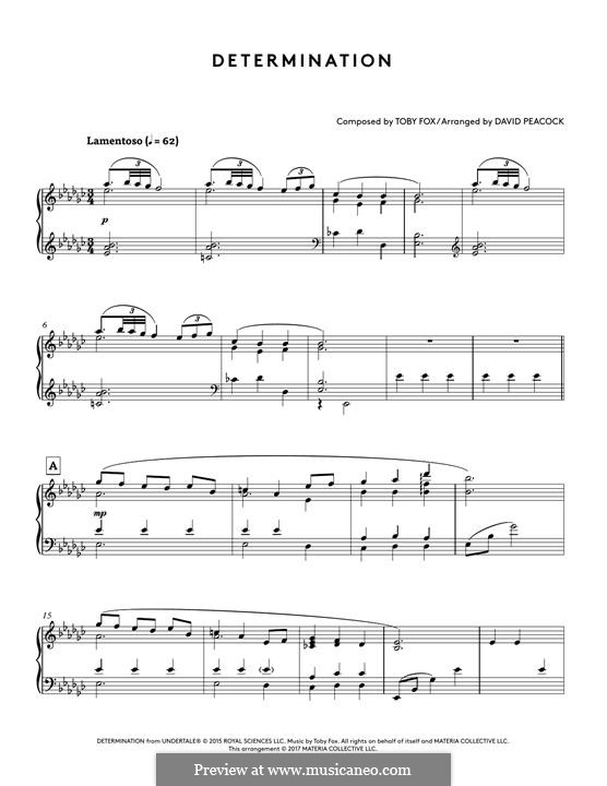 Determination (from Undertale Piano Collections): Determination (from Undertale Piano Collections) by Toby Fox