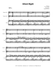 For ensemble version: Duet for Bb-trumpet and piano by Franz Xaver Gruber