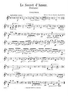 Le secret d'amour, Op.32 No.1: For string quartet – violin II part by Bruno Oscar Klein