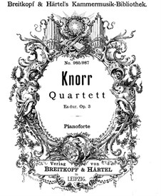 Klavierquartett in Es-Dur, Op.3: Vollpartitur by Ivan Knorr