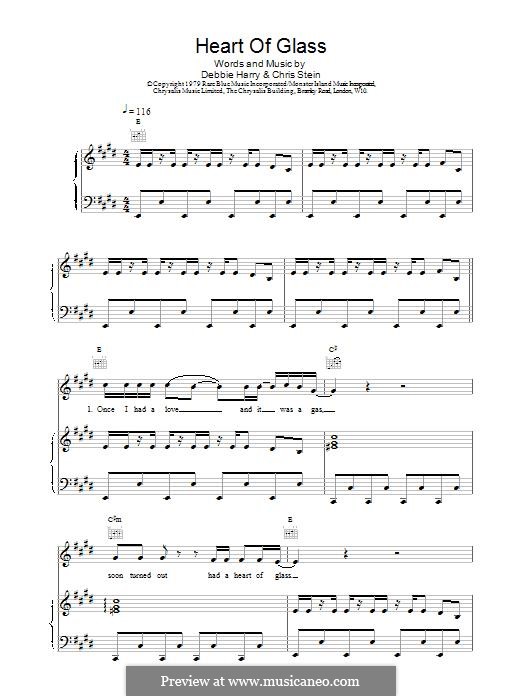 Heart of Glass (Blondie): Für Stimme und Klavier (oder Gitarre) by Chris Stein, Deborah Harry