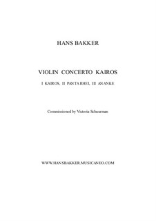 Violin Concerto Kairos for violin and orchestra: I Kairos – score by Hans Bakker