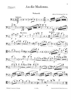 An die Madonna für Violine, Cello und Harfe (oder Klavier), Op.144: Cellostimme by Alfred Oelschlegel