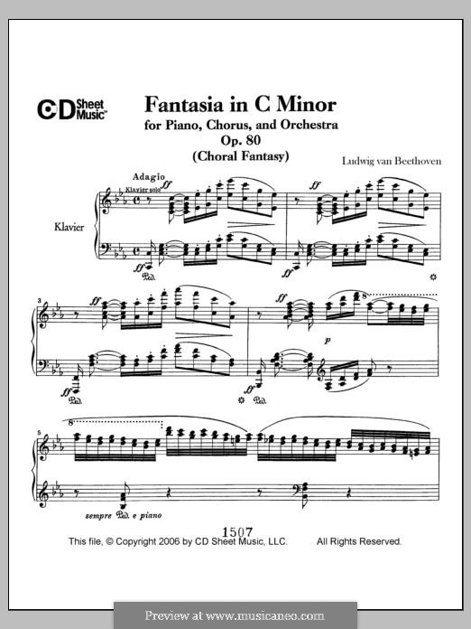 Fantasie in c-Moll, Op.80: Klavierauszug by Ludwig van Beethoven