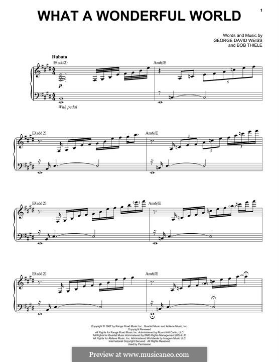 Vocal version: Für Stimme und Klavier by Bob Thiele, George David Weiss