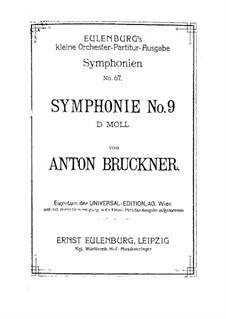 Sinfonie Nr.9 in d-Moll, WAB 109: Vollpartitur by Anton Bruckner