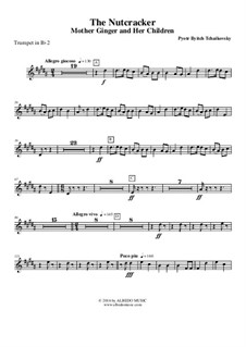 Fragmente: Mother Ginger and Her Children, Polichinelles - Trumpet in Bb 2 (Transposed Part) by Pjotr Tschaikowski