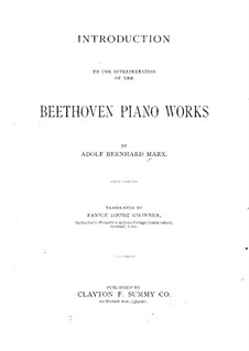 Introduction to the Interpretation of the Beethoven Piano Works: Vollsammlung by Adolf Bernhard Marx