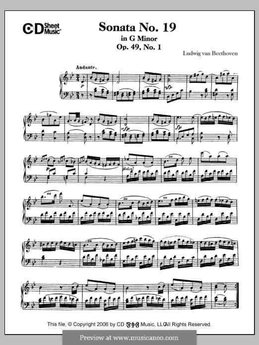 Sonate für Klavier Nr.19, Op.49 No.1: Für einen Interpreten by Ludwig van Beethoven