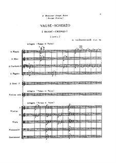 Walzer-Scherzo für Violine und Orchester, TH 58 Op.34: Partitur by Pjotr Tschaikowski