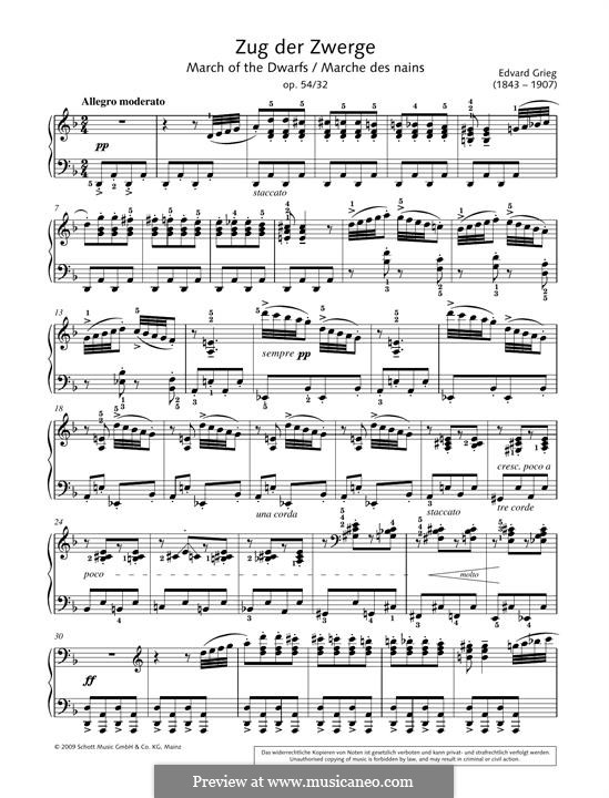 Lyrische Stücke, Op.54: No.3 March of the Dwarfs by Edvard Grieg