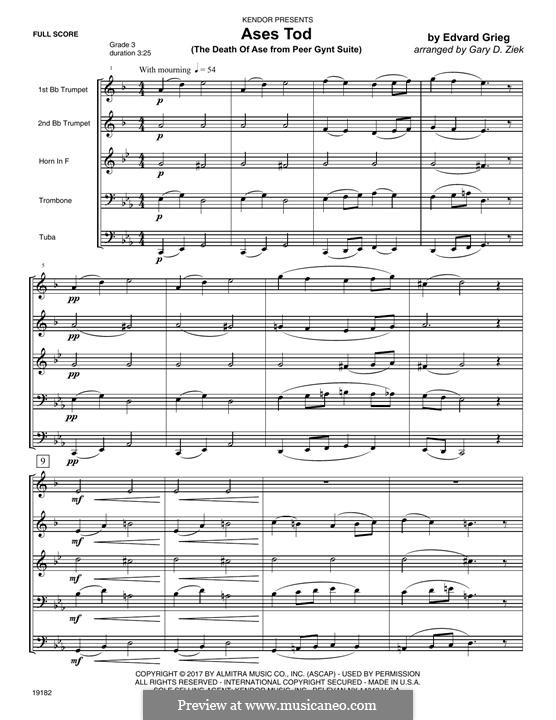 Classics for Brass Quintet: Vollpartitur by Edvard Grieg