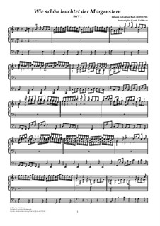 Wie schön leuchtet der Morgenstern, BWV 1: Für Orgel by Johann Sebastian Bach