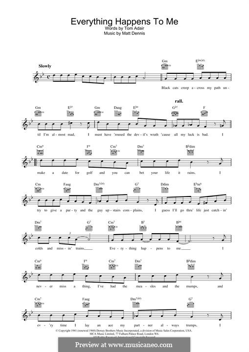 Everything Happens to Me (Frank Sinatra): Melodische Linie by Matt Dennis