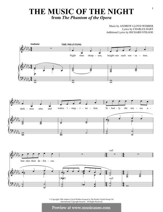 The Music of the Night: Für Stimme und Klavier by Andrew Lloyd Webber