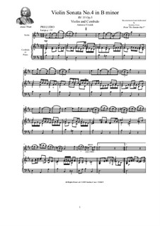 Six Sonatas for Violin Solo, Two Violins and Cembalo (or Piano), Op.5: Sonata No.4 in B minor, RV 35 by Antonio Vivaldi
